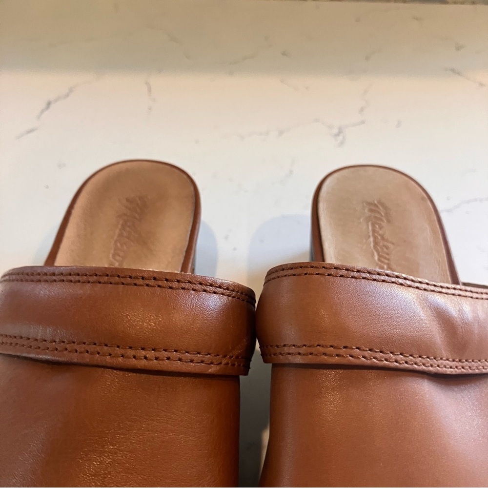 Madewell The Cecily Clog Leather Clogs Sz 6.5 Wood Bottom Studs Boho Comfort - Picture 5 of 13